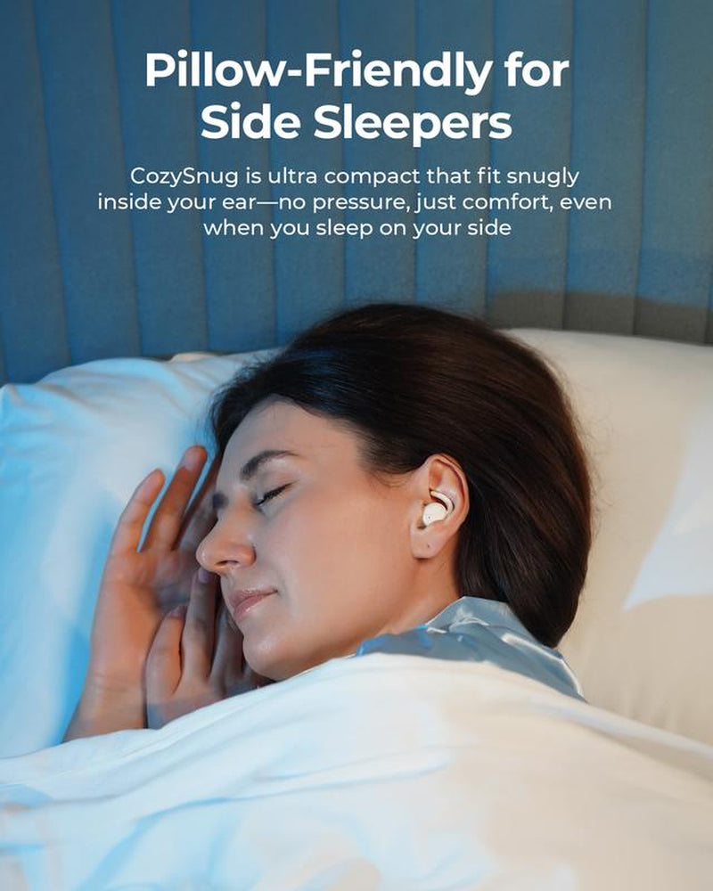 Lytmi Cozysnug Sleep Earbuds, Noise Blocking, Comfy for Side Sleepers, Bluetooth 5.3, Smallest Call Earphones, 21H Playtime, Commute,Sports Headphones