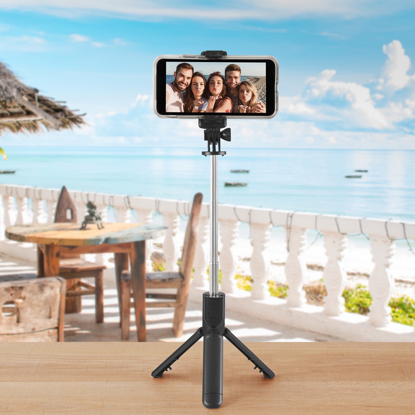 . Extendable Black Selfie Stick Tripod
