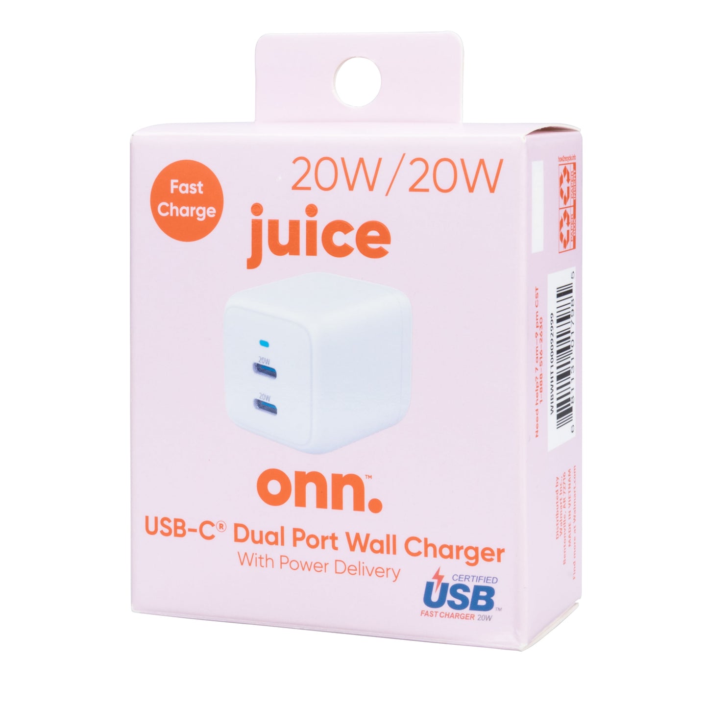 . 40W USB-C Dual Port Wall Charger with Power Delivery