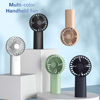 4000Mah Handheld Fan Mini Portrable Fan Battery Operated with 3 Speed, USB Rechargeable, White