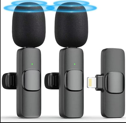Wireless Microphone for Iphone Ipad - Dual Professional Lavalier Microphone, Plug-Play, Sold Well in Store Two Microphones-Lphone