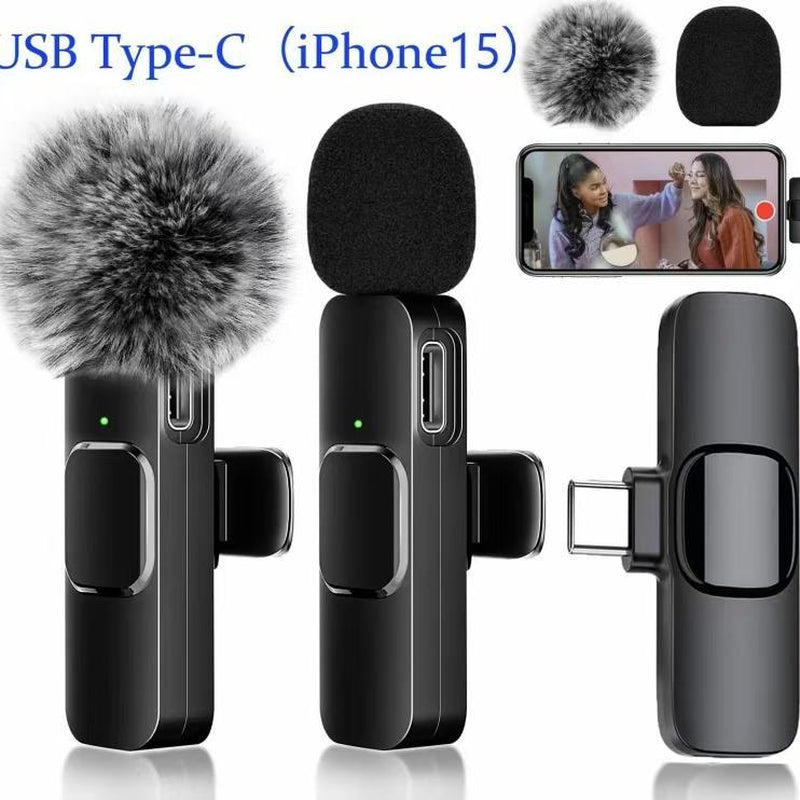 Wireless Microphone for Iphone Ipad - Dual Professional Lavalier Microphone, Plug-Play, Sold Well in Store Two Microphones-Lphone