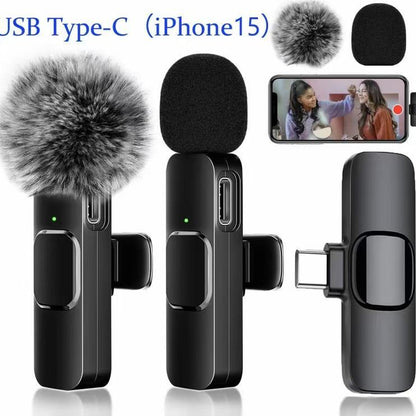 Wireless Microphone for Iphone Ipad - Dual Professional Lavalier Microphone, Plug-Play, Sold Well in Store Two Microphones-Lphone