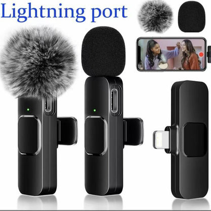 Wireless Microphone for Iphone Ipad - Dual Professional Lavalier Microphone, Plug-Play, Sold Well in Store Two Microphones-Lphone