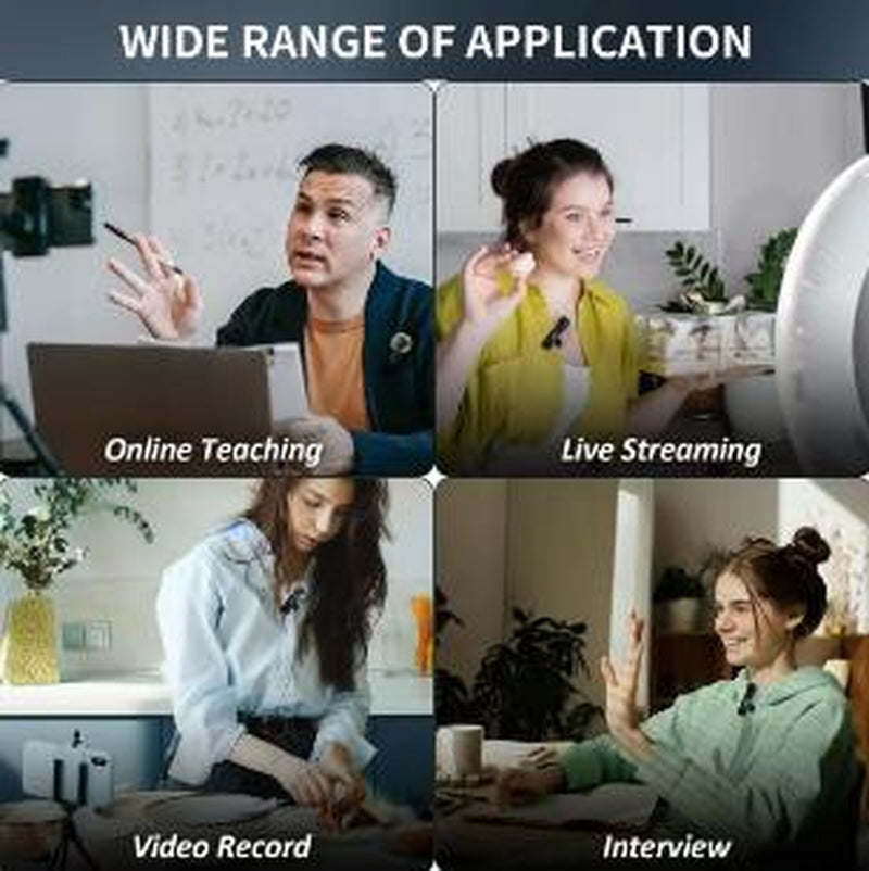 Wireless Microphone for Iphone Ipad - Dual Professional Lavalier Microphone, Plug-Play, Sold Well in Store Two Microphones-Lphone