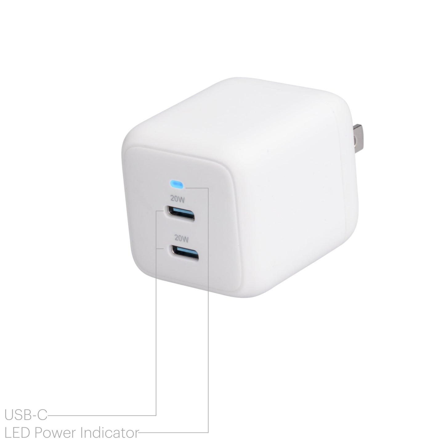 . 40W USB-C Dual Port Wall Charger with Power Delivery