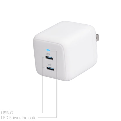 . 40W USB-C Dual Port Wall Charger with Power Delivery